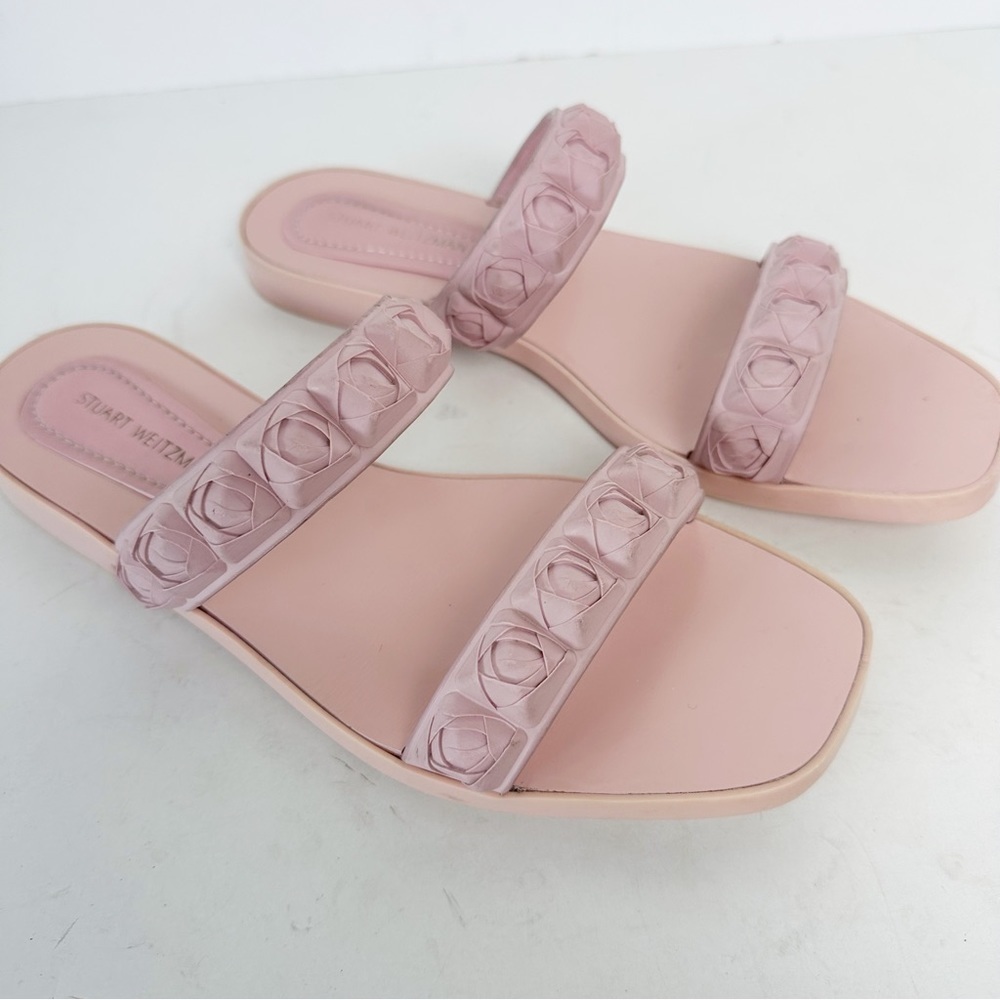 Stuart Weitzman Dusty Rose Rosita Debossed Sandal… - image 4
